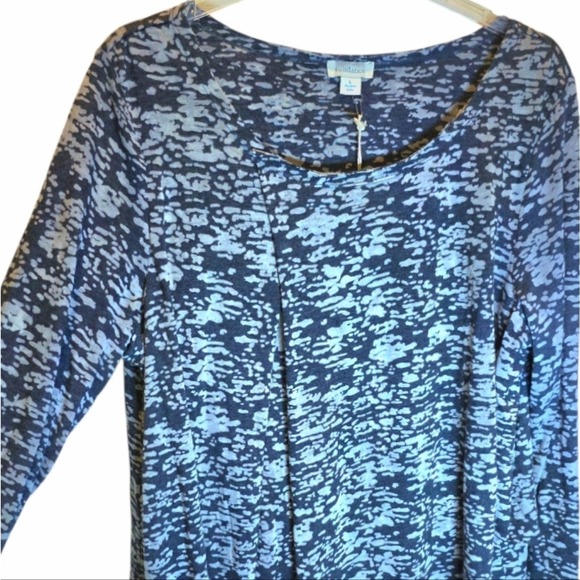 Sundance Burnout Layered Top Whitney Pullover Blue Sz Large Long Sleeve Shirt - Picture 5 of 16